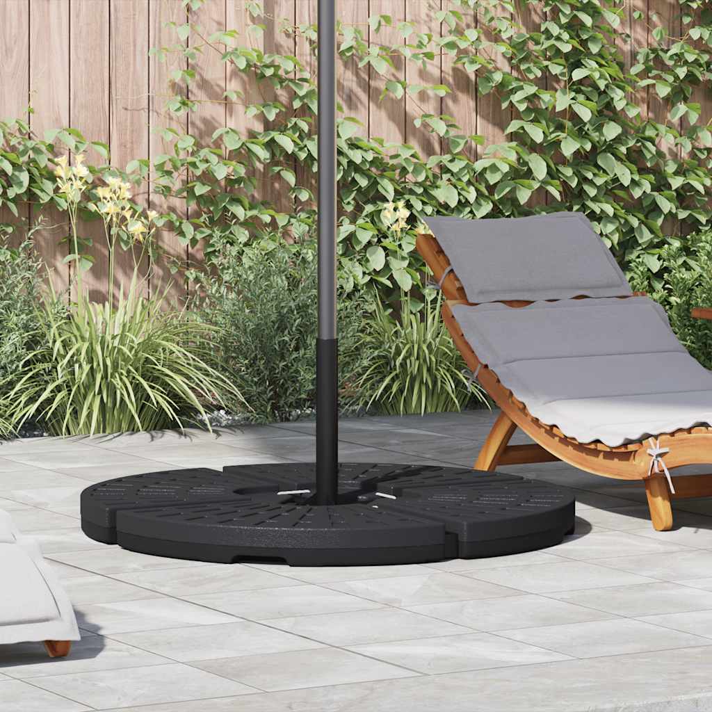 vidaXL Sonnenschirmständer Fächerförmig 4 Stk. Schwarz