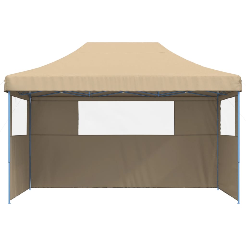 vidaXL Partyzelt Faltbar Pop-Up mit 3 Seitenteilen Beige - Image 3