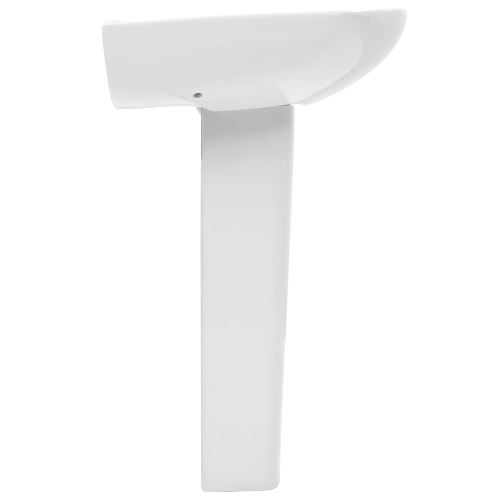 vidaXL Freistehendes Waschbecken mit Säule Keramik Weiß 650x520x200 mm - Image 4