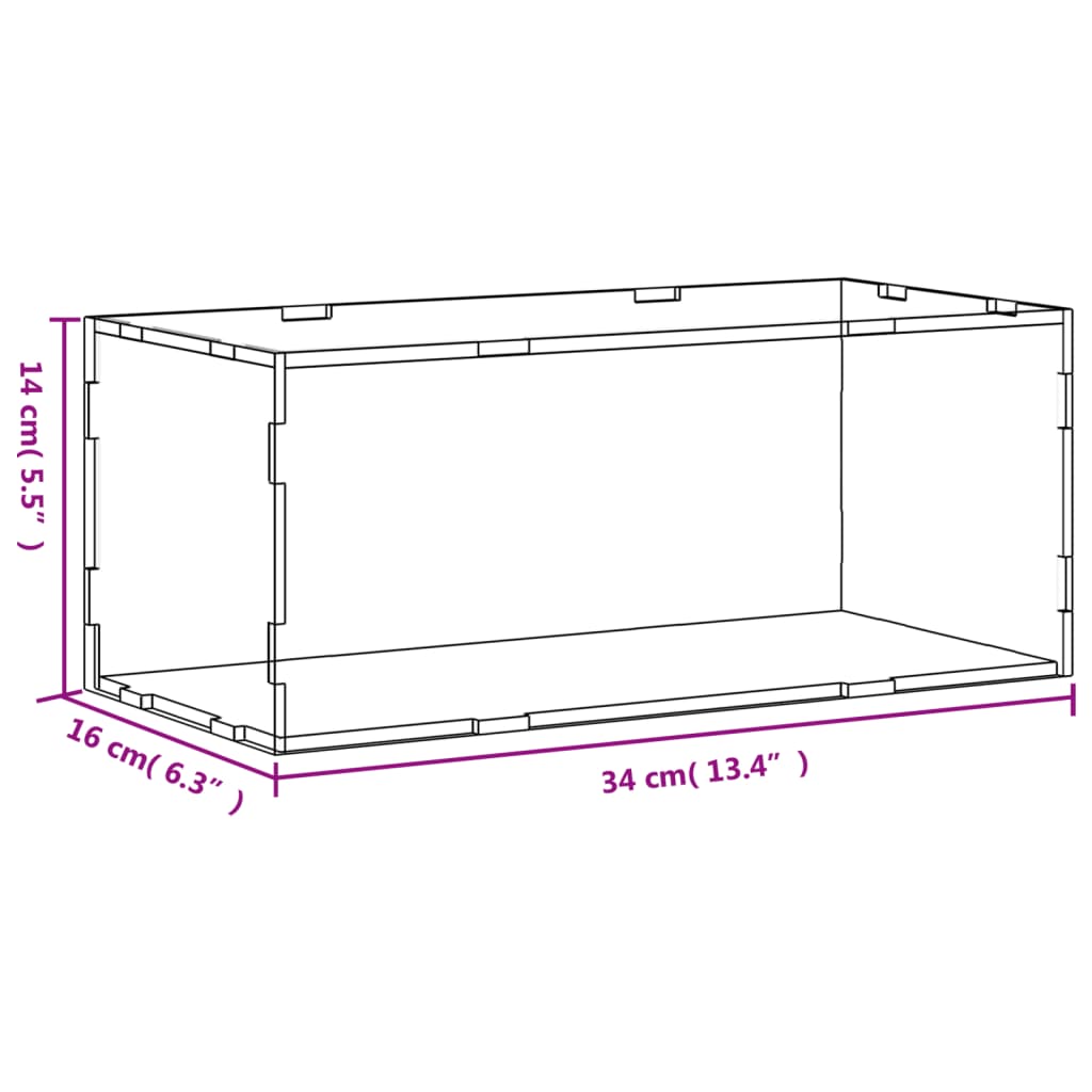 vidaXL Displaybox Transparent 34x16x14 cm Acryl - Image 6