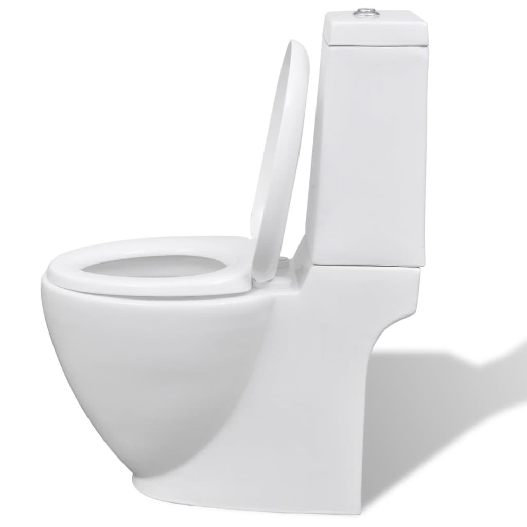 vidaXL Toiletten & Bidet Set Weiß Keramik - Image 5