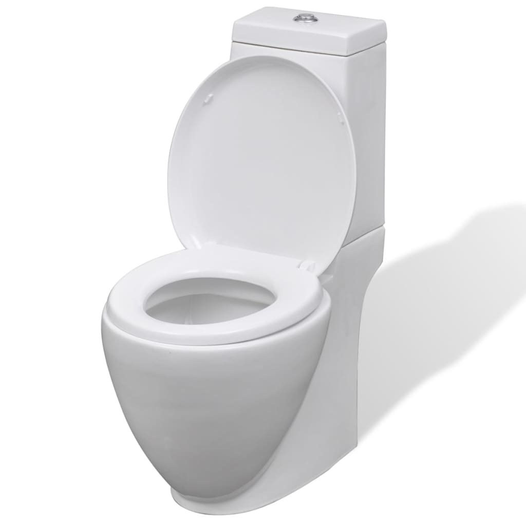 vidaXL Toiletten & Bidet Set Weiß Keramik - Image 3