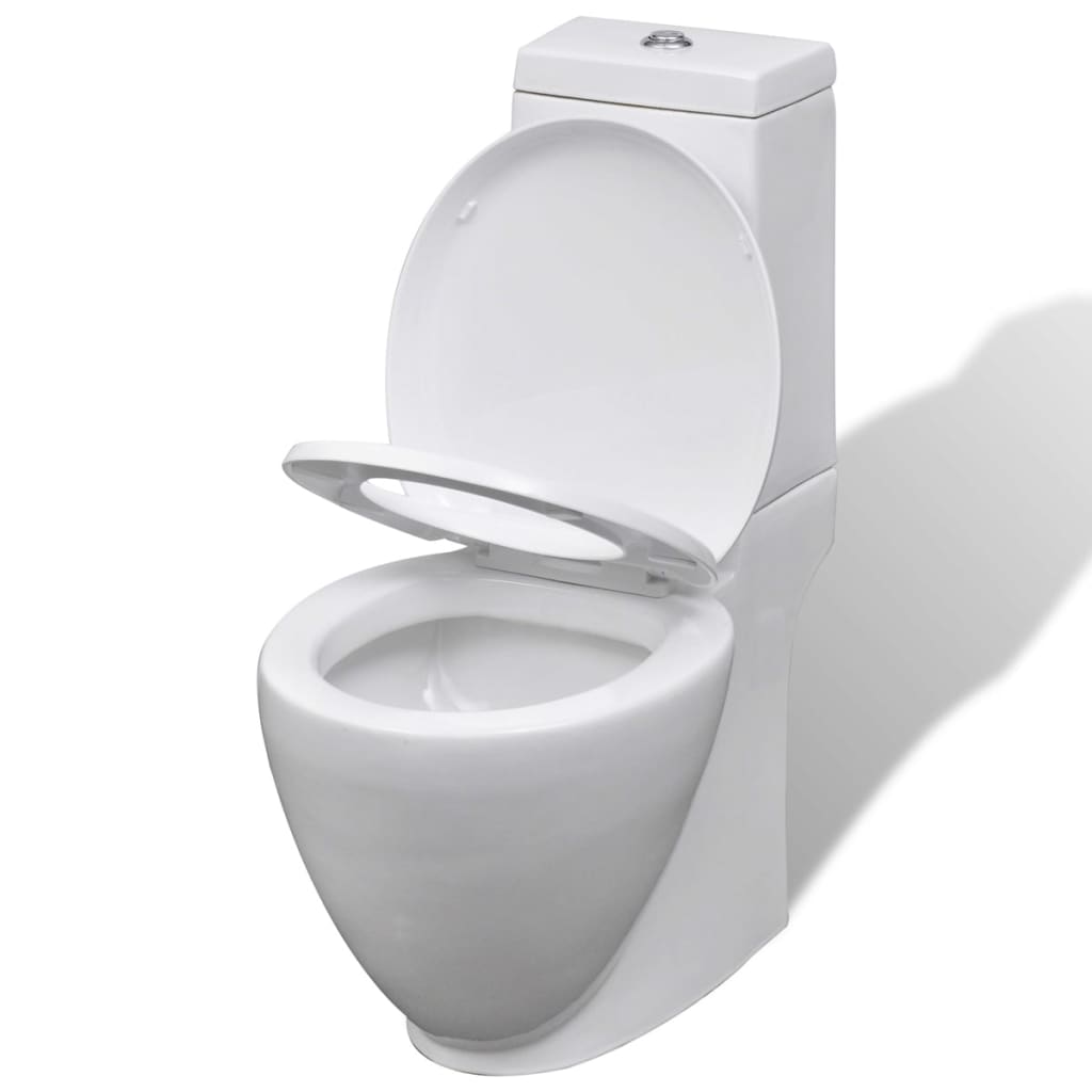 vidaXL Toiletten & Bidet Set Weiß Keramik - Image 4