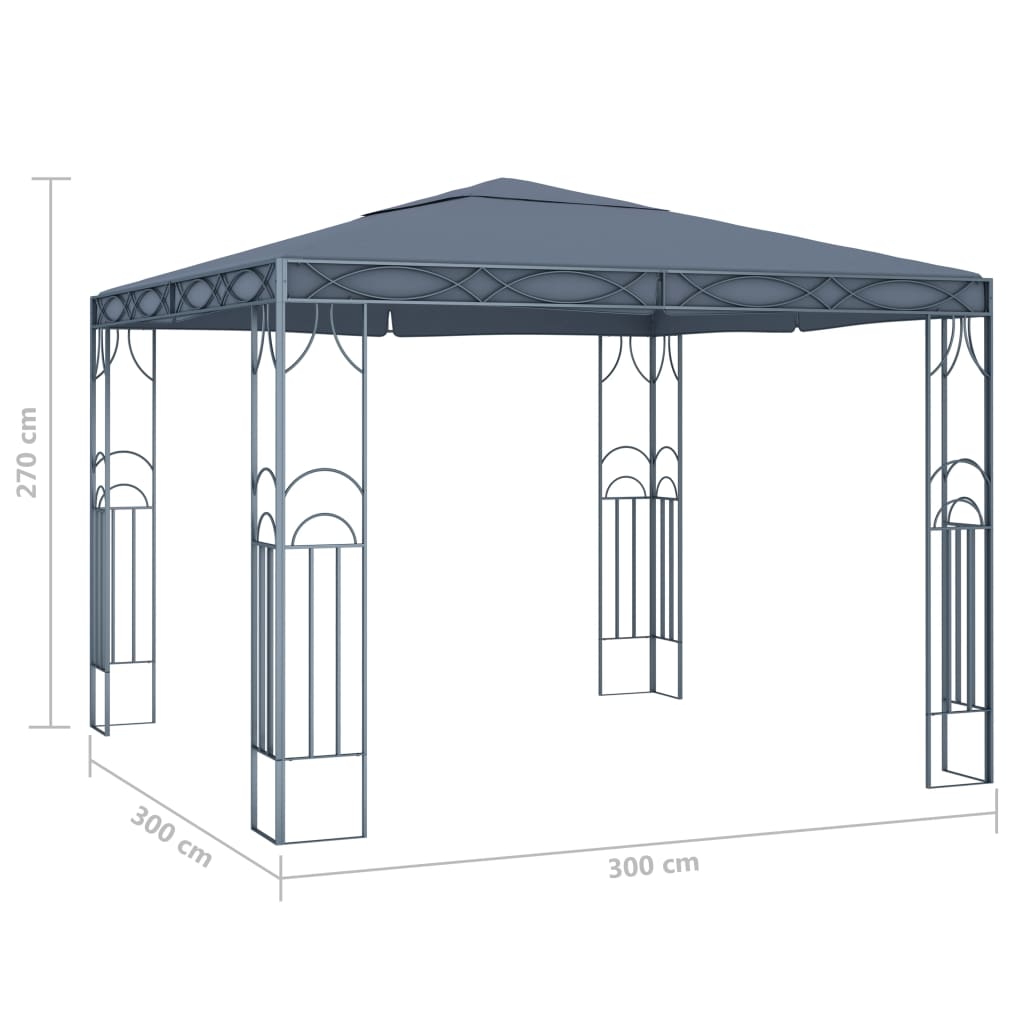 vidaXL Pavillon 300 x 300 cm Anthrazit - Image 4