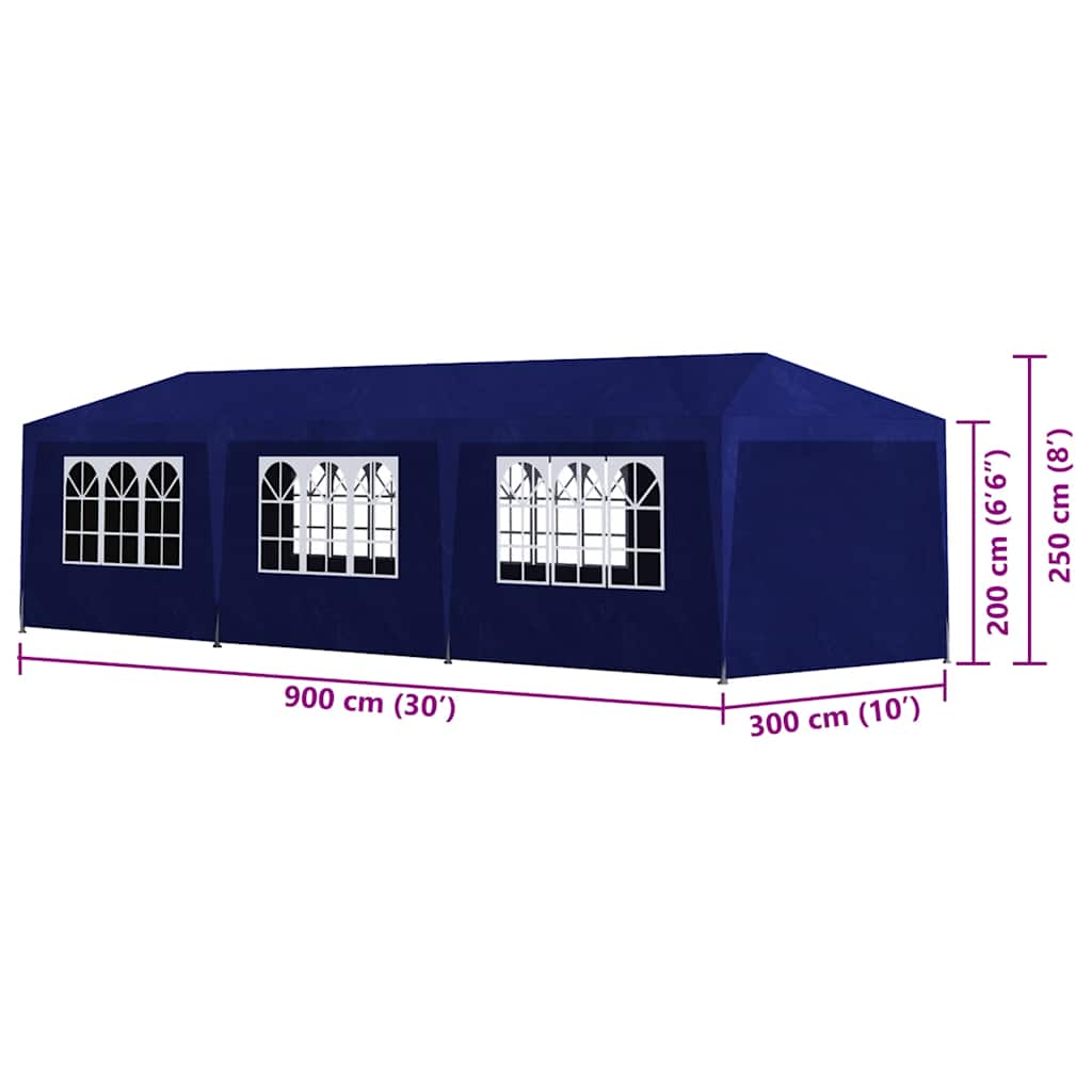 vidaXL Partyzelt 3x9 m Blau - Image 6