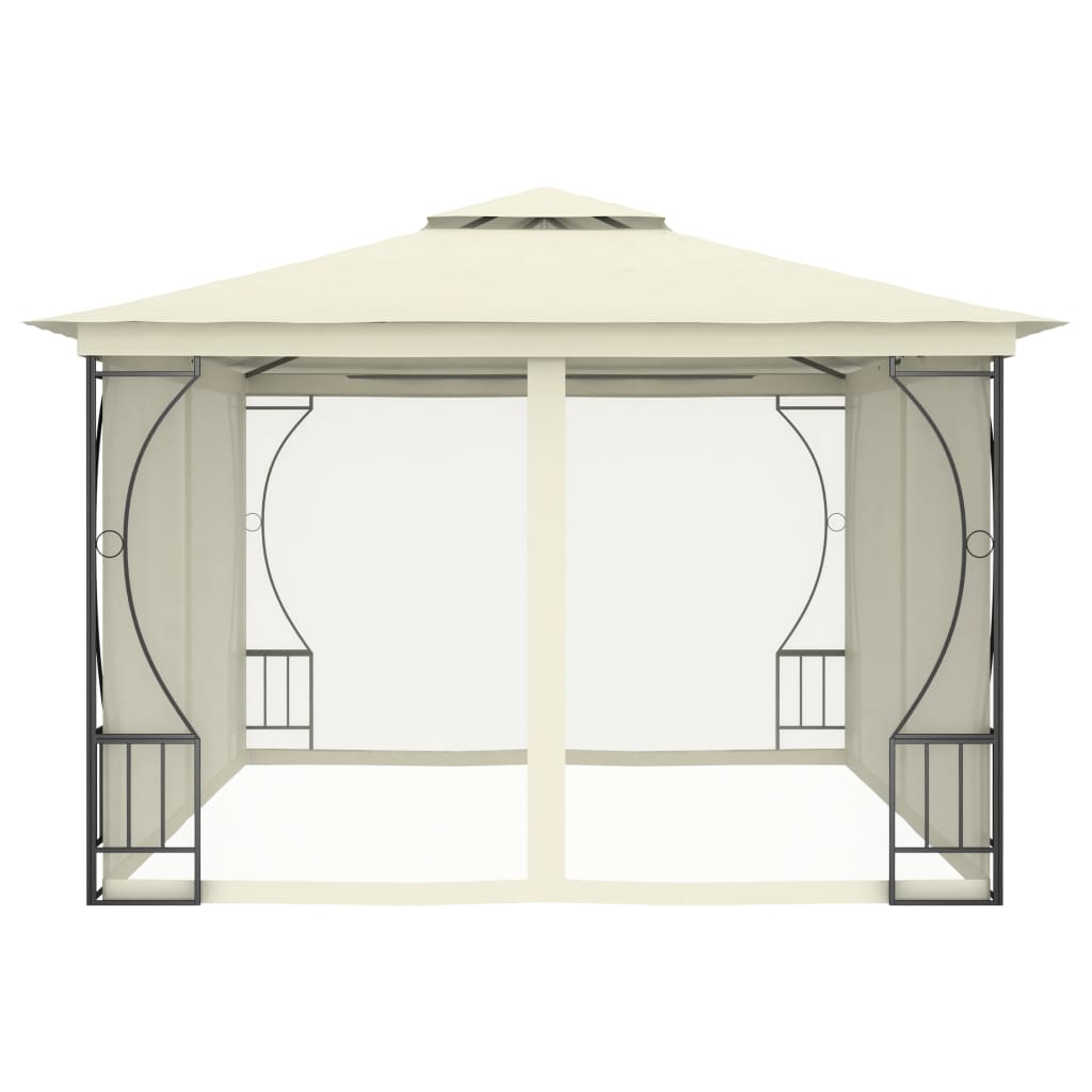 vidaXL Pavillon mit Netz 300x400x265 cm Creme - Image 3