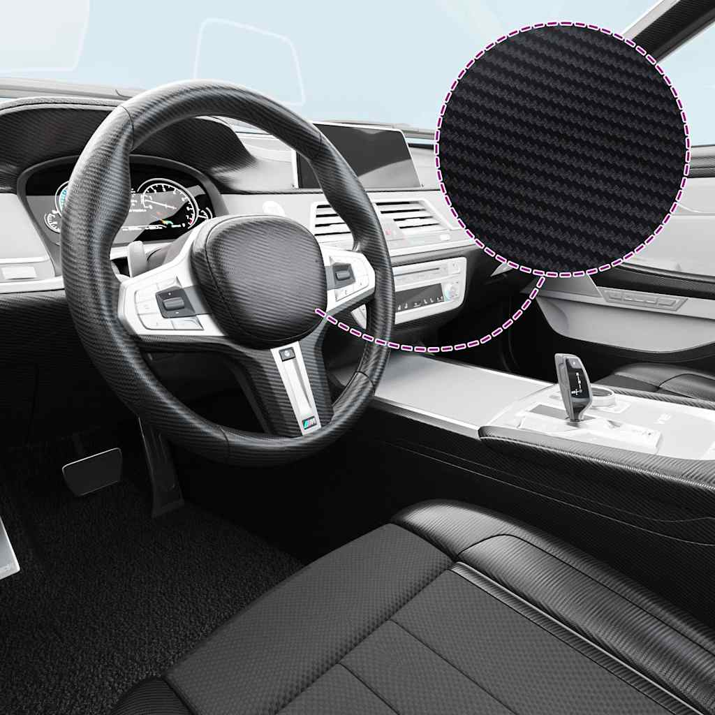 vidaXL Autofolien 2 Stk. 3D Schwarz 100x150 cm+50x150 cm