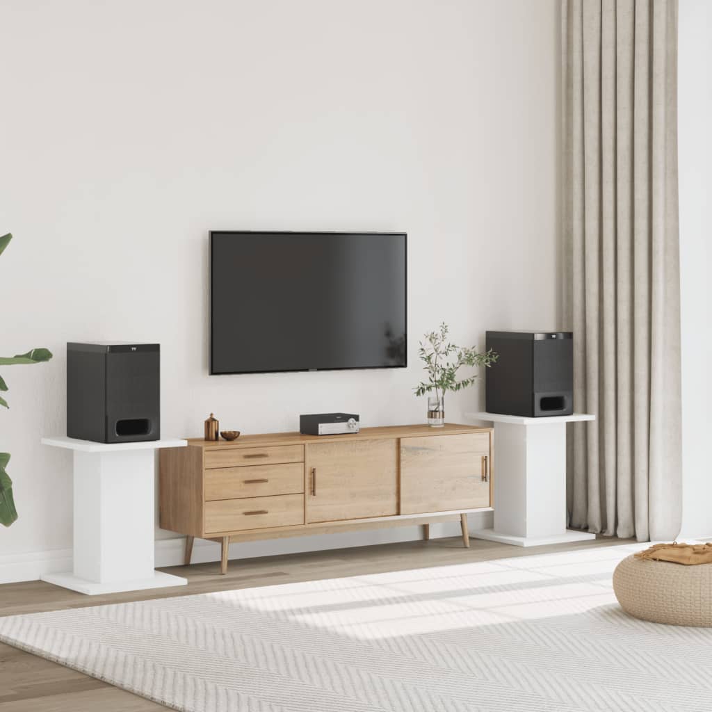 vidaXL Lautsprecherständer 2 Stk. Weiß 30x30x60 cm Holzwerkstoff