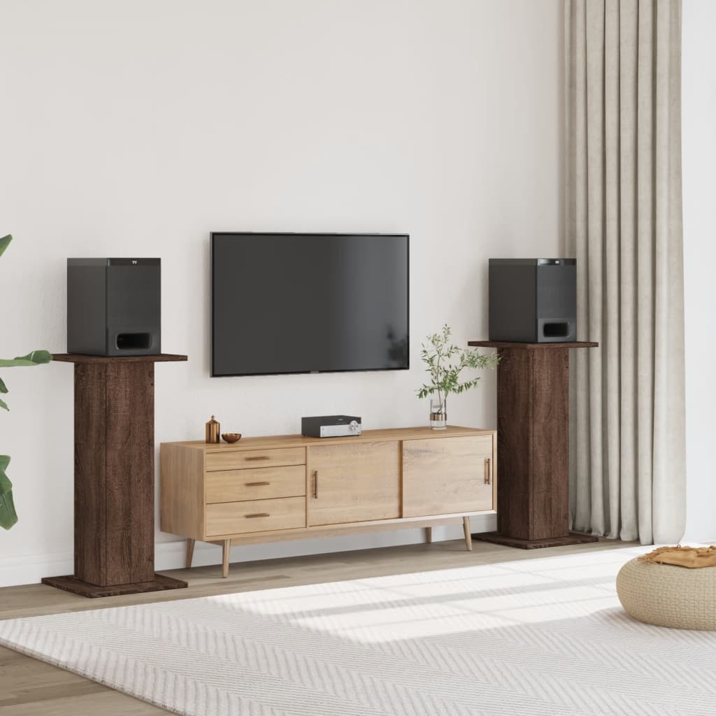 vidaXL Lautsprecherständer 2 Stk. Braun Eichen-Optik 30x30x95 cm