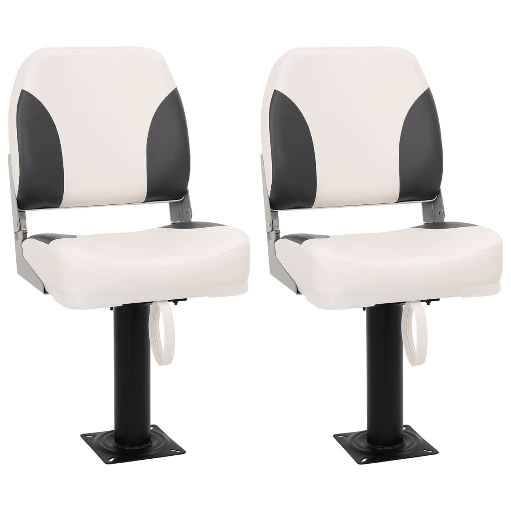 vidaXL Klappbarer Bootsitz 2er-Set Niedrige Rückenlehne