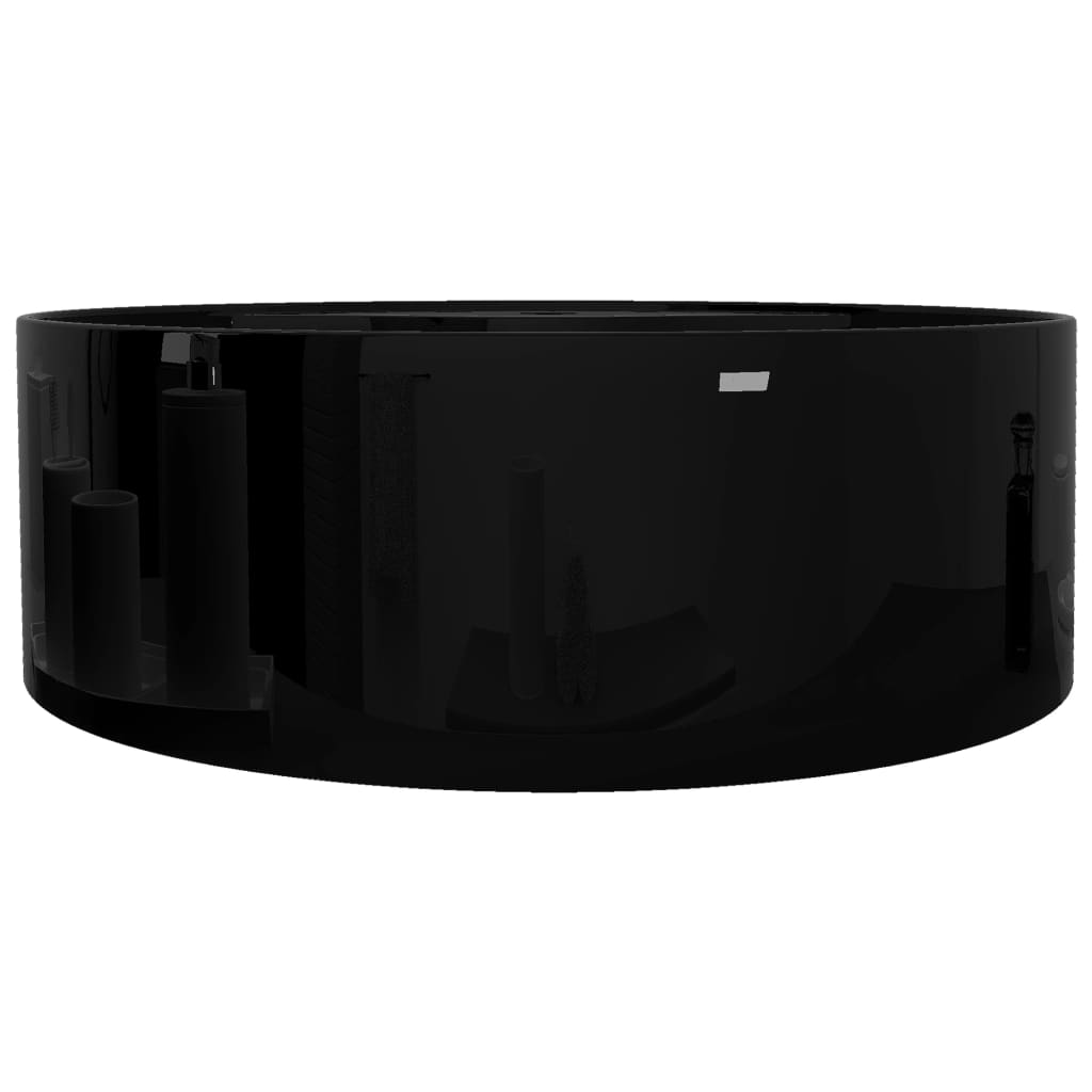 Keramik Waschbecken Hahnloch/Überlaufloch schwarz rund - Image 4