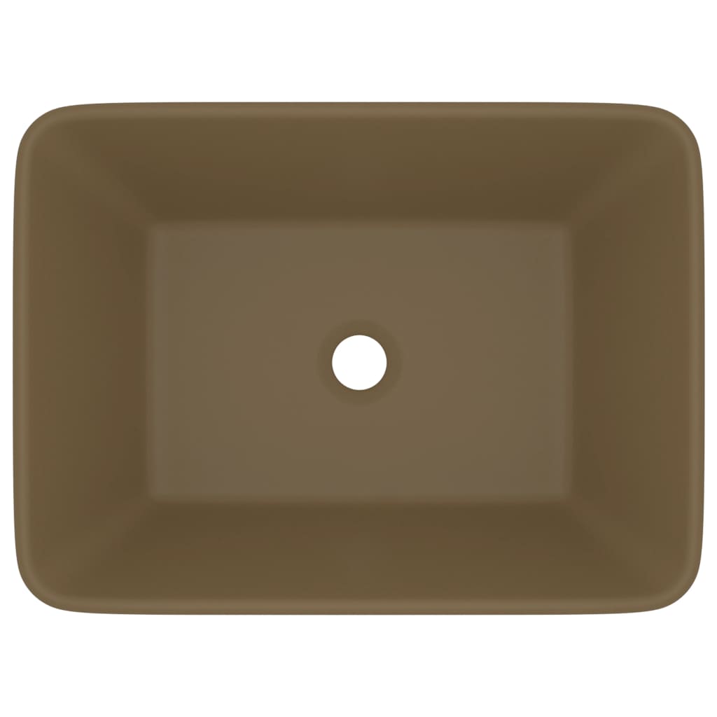 vidaXL Luxus-Waschbecken Matt Creme 41x30x12 cm Keramik - Image 3