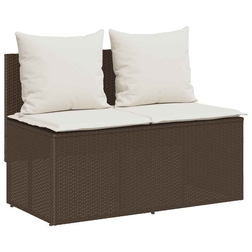 vidaXL 3-tlg. Garten-Essgruppe mit Kissen Braun Poly Rattan - Image 4