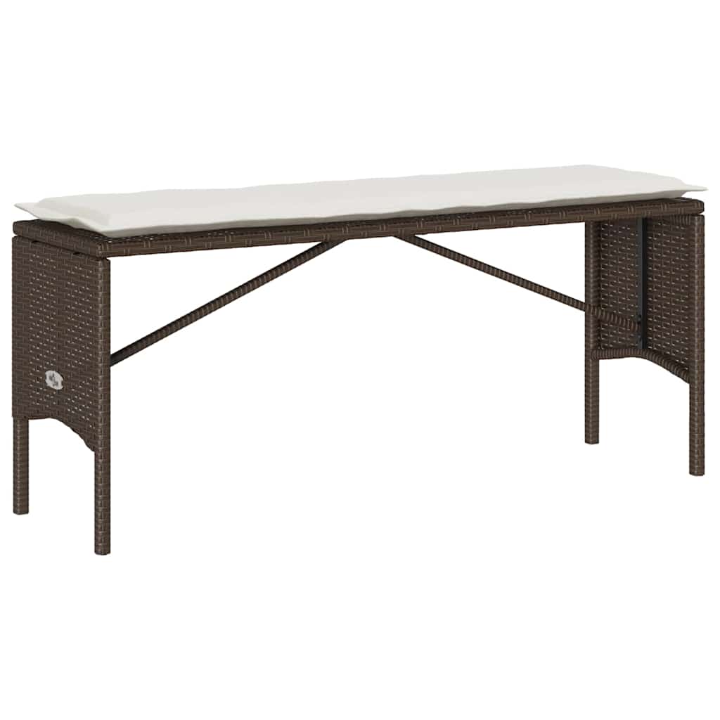 vidaXL 3-tlg. Garten-Essgruppe mit Kissen Braun Poly Rattan - Image 5