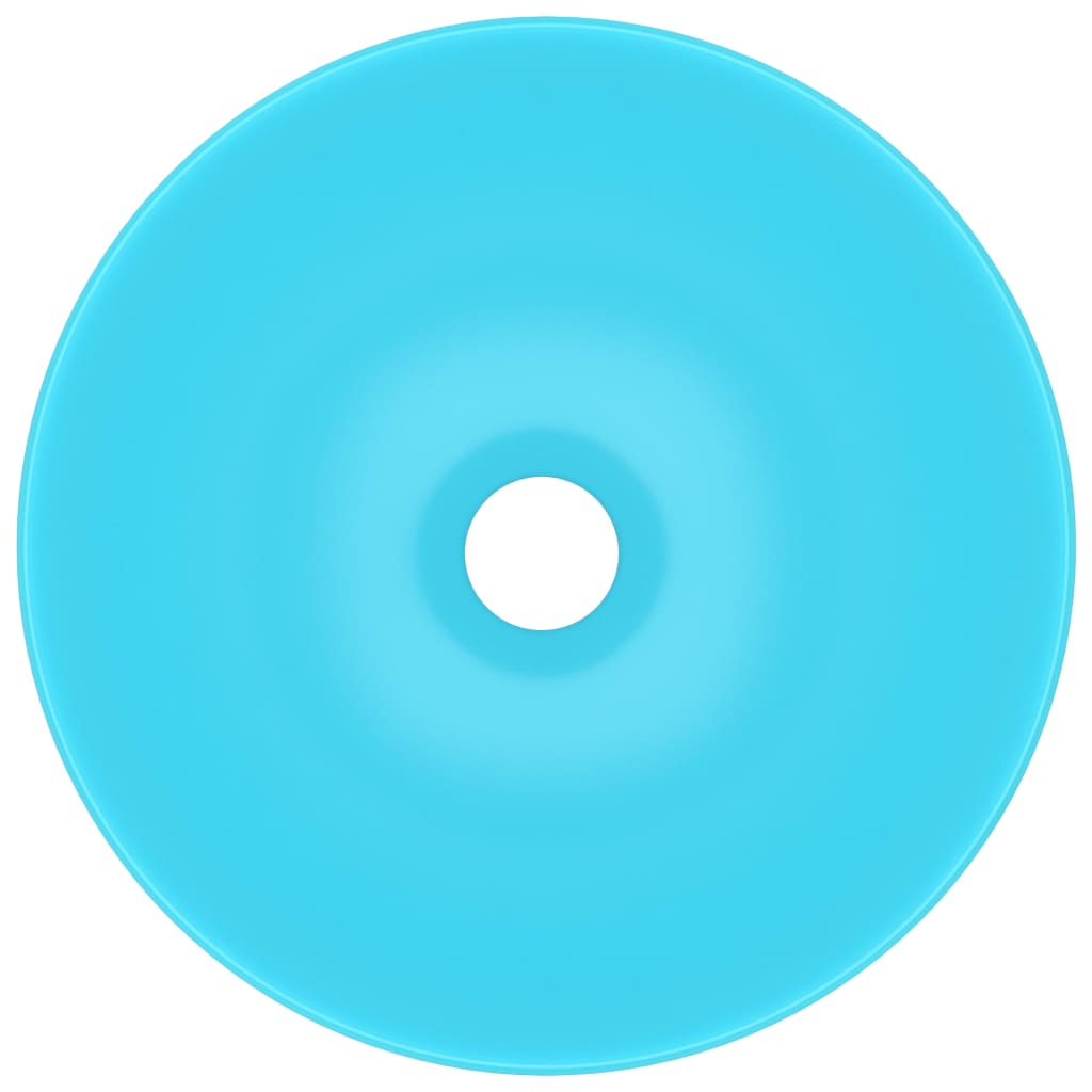 vidaXL Waschbecken Keramik Hellgrün Rund - Image 4