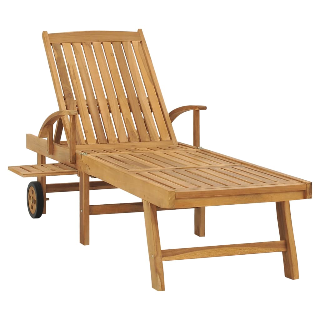 vidaXL Sonnenliege mit Tisch Massivholz Teak - Image 3