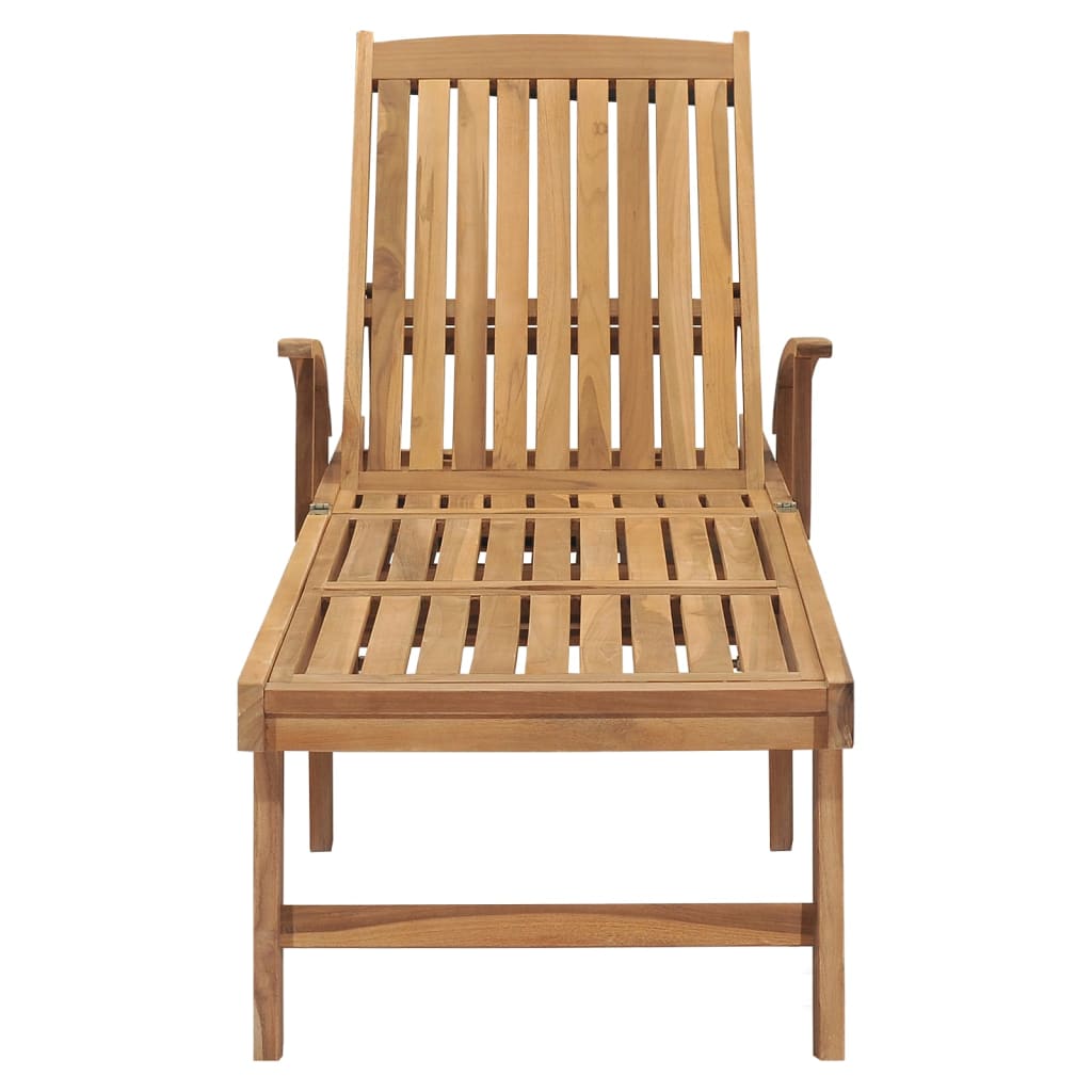 vidaXL Sonnenliege mit Tisch Massivholz Teak - Image 4
