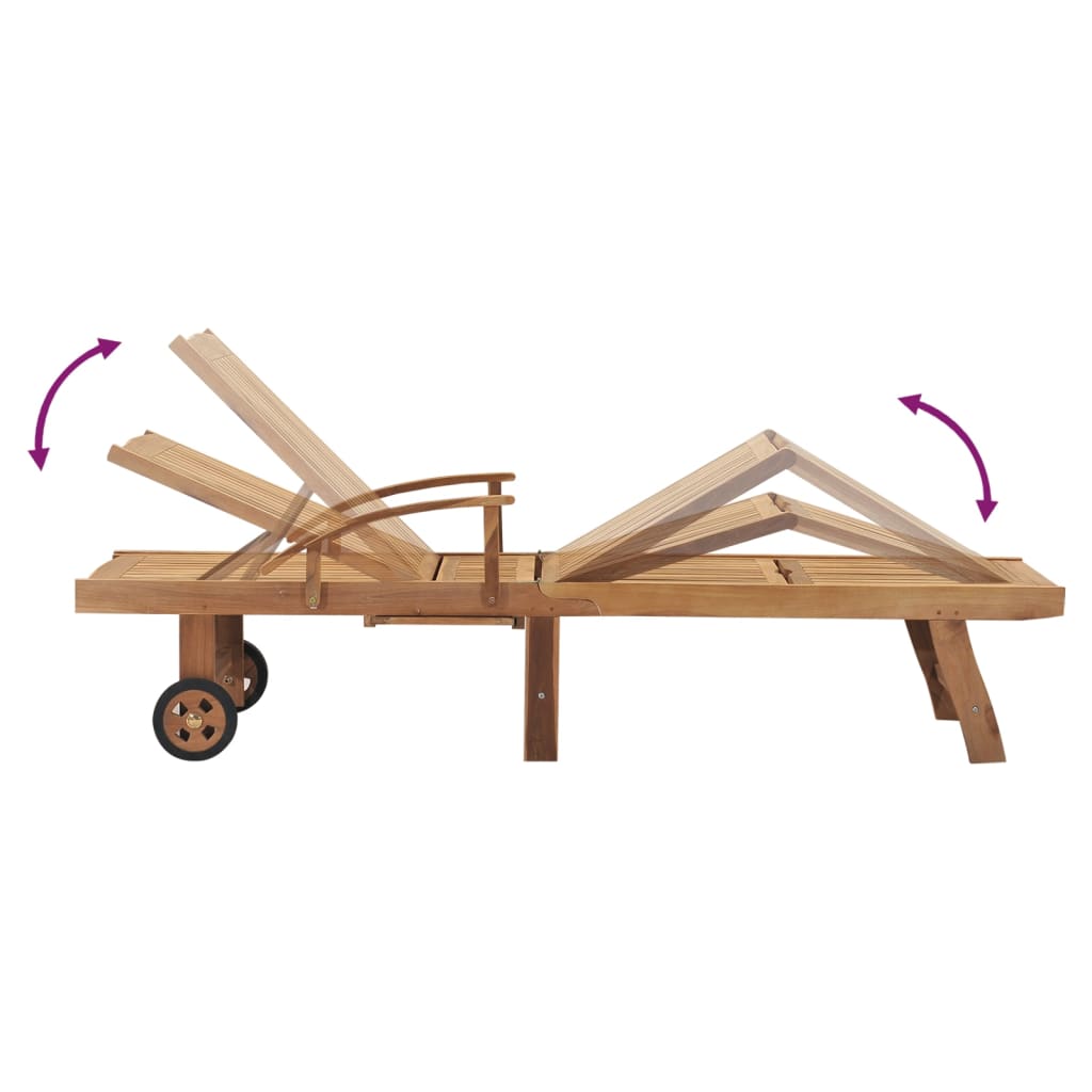 vidaXL Sonnenliege mit Tisch Massivholz Teak - Image 6