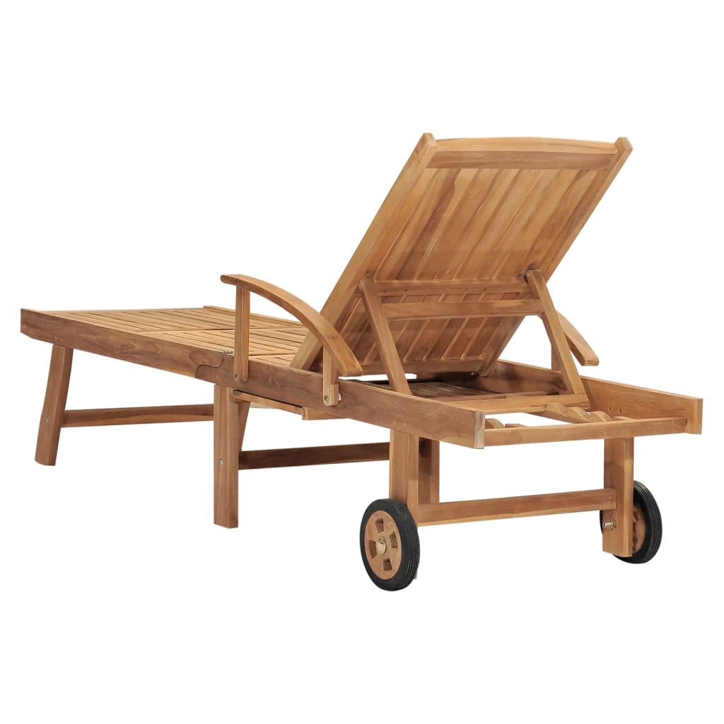 vidaXL Sonnenliege mit Tisch Massivholz Teak - Image 5