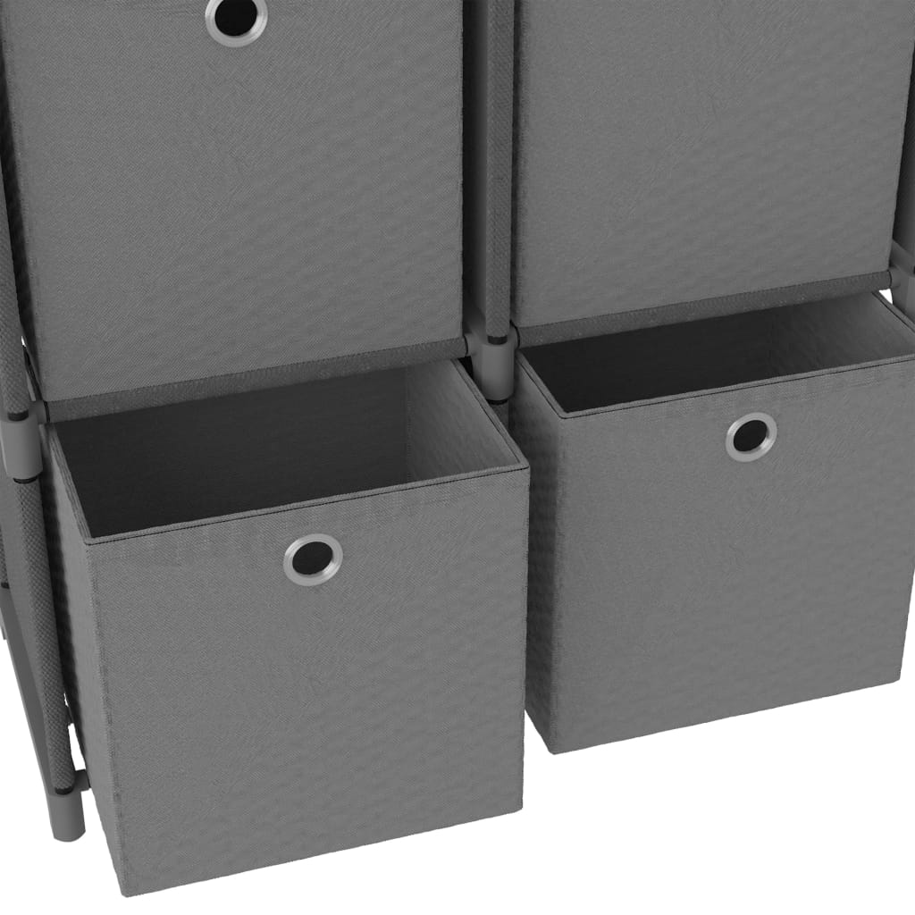 vidaXL Würfelregal mit 6 Boxen Grau 103x30x72,5 cm Stoff - Image 6