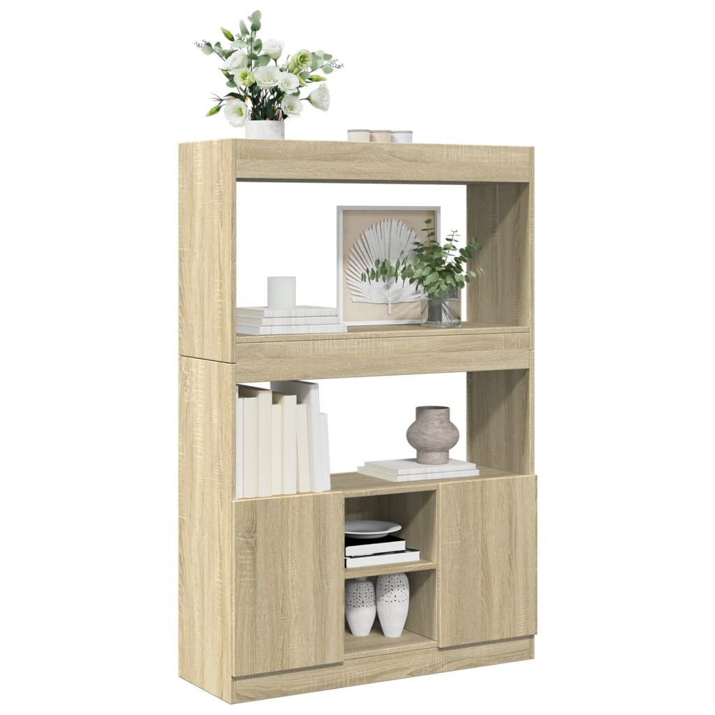 vidaXL Highboard Sonoma-Eiche 92x33x140 cm Holzwerkstoff - Image 4