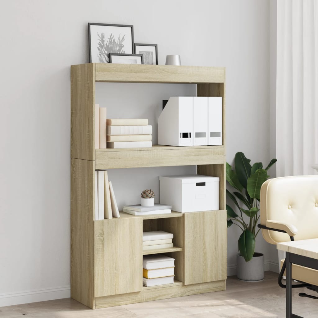 vidaXL Highboard Sonoma-Eiche 92x33x140 cm Holzwerkstoff - Image 3