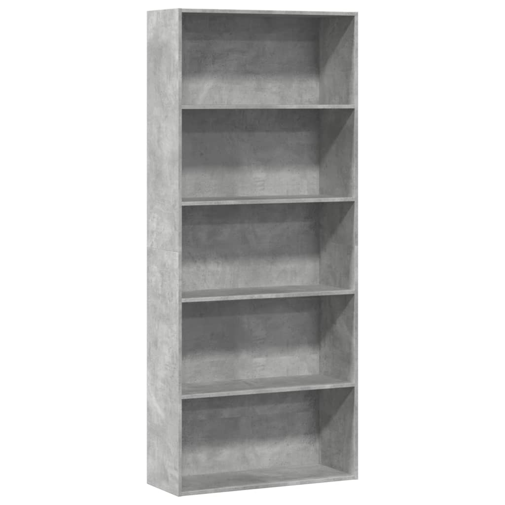 vidaXL Bücherregal Betongrau 80x30x189 cm Holzwerkstoff
