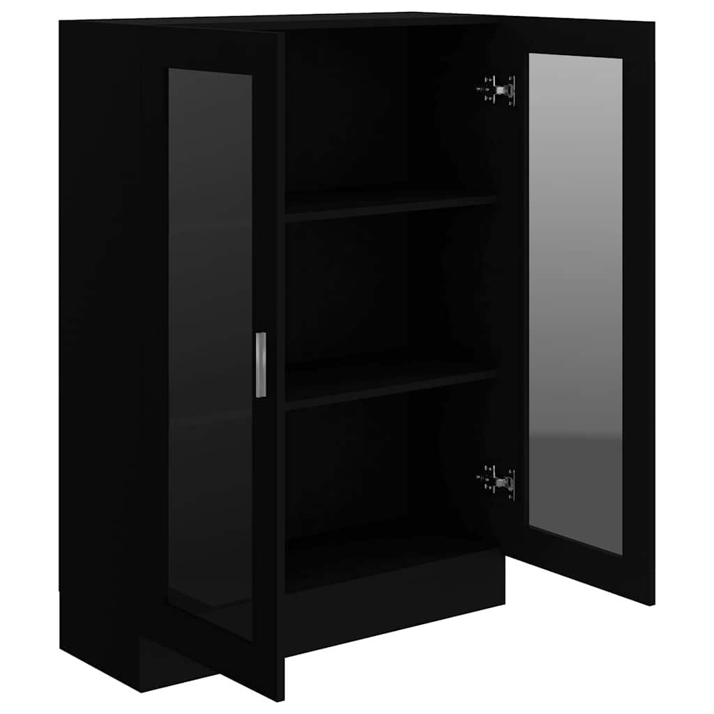 vidaXL Vitrinenschrank Schwarz 82,5x30,5x115 cm Holzwerkstoff - Image 5