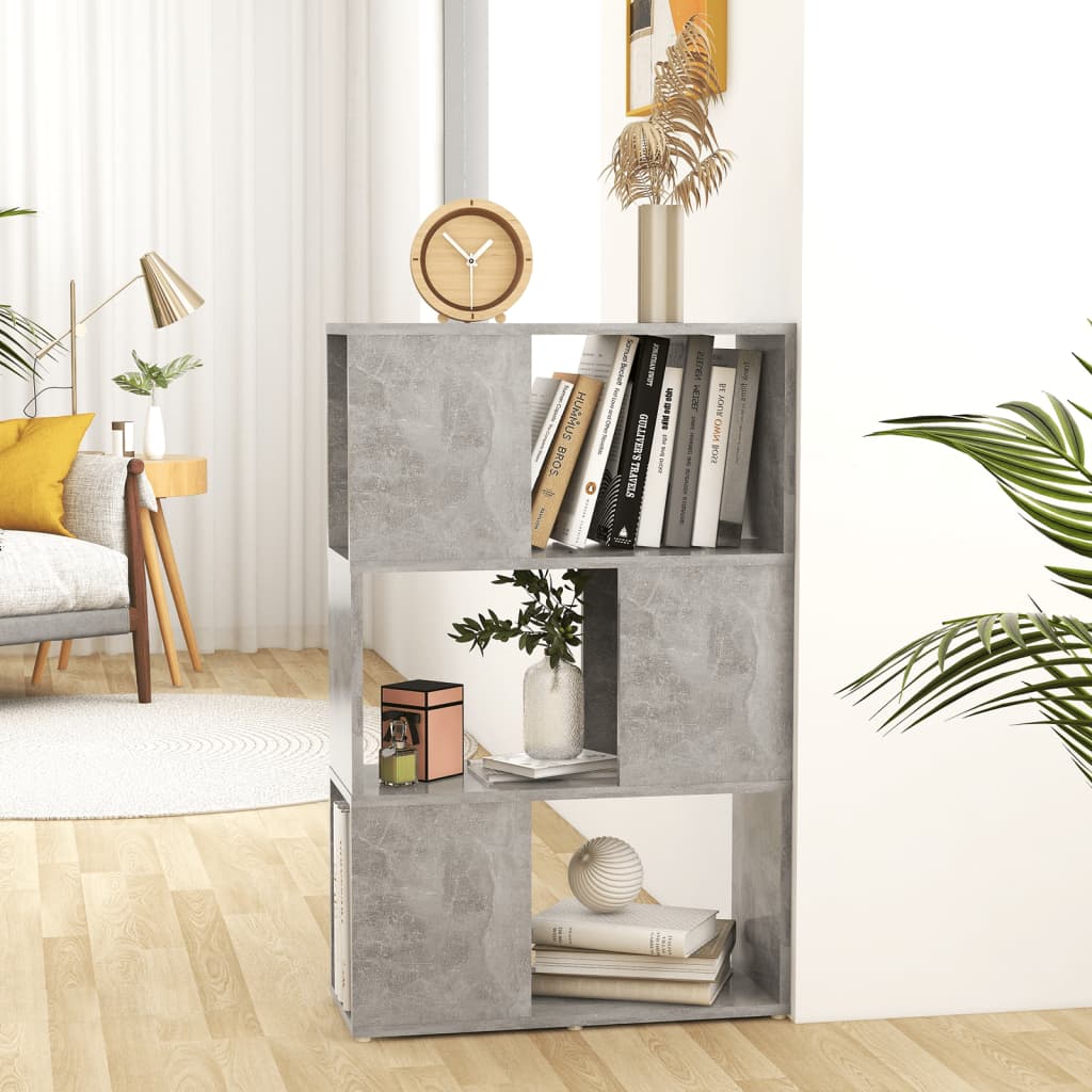 vidaXL Bücherregal Raumteiler Betongrau 60x24x94 cm Holzwerkstoff