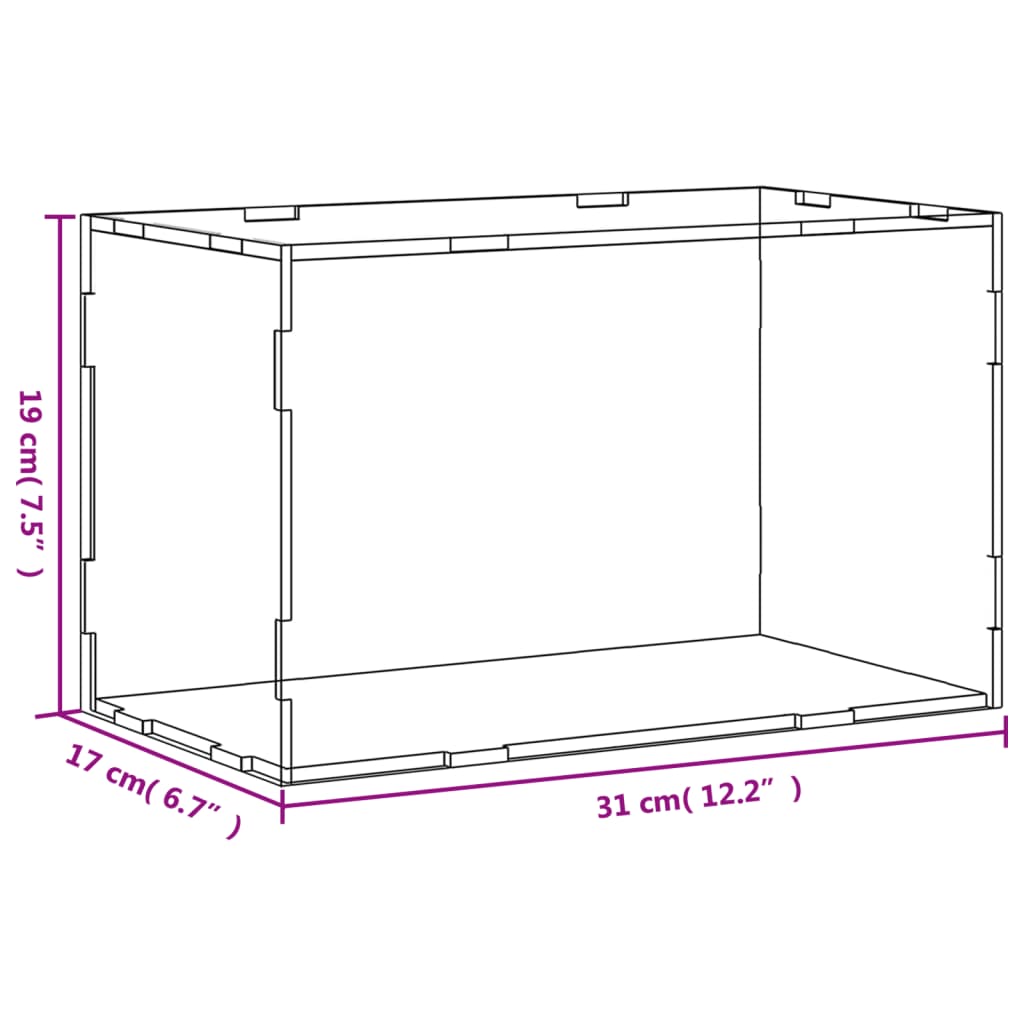 vidaXL Displaybox Transparent 31x17x19 cm Acryl - Image 6