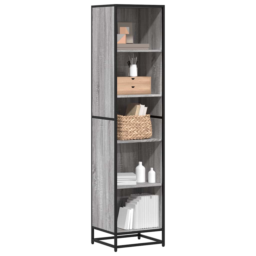vidaXL Bücherregal Grau Sonoma 40x35x170,5 cm Holzwerkstoff