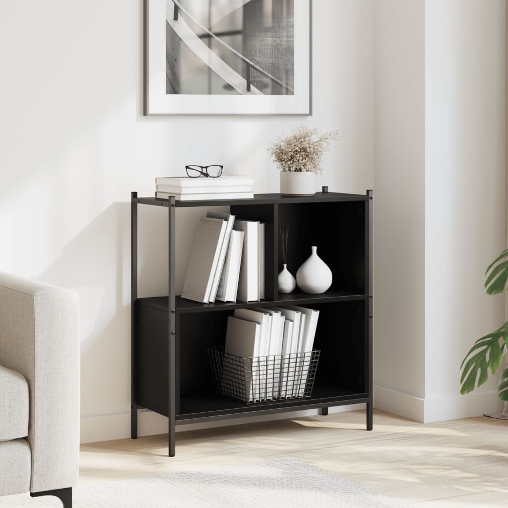 vidaXL Bücherregal Schwarz 72x28x77,5 cm Holzwerkstoff