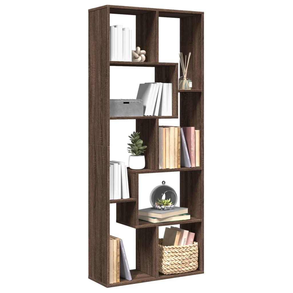 vidaXL Raumteiler-Bücherregal Braun Eichen-Optik 67x25x161,5 cm