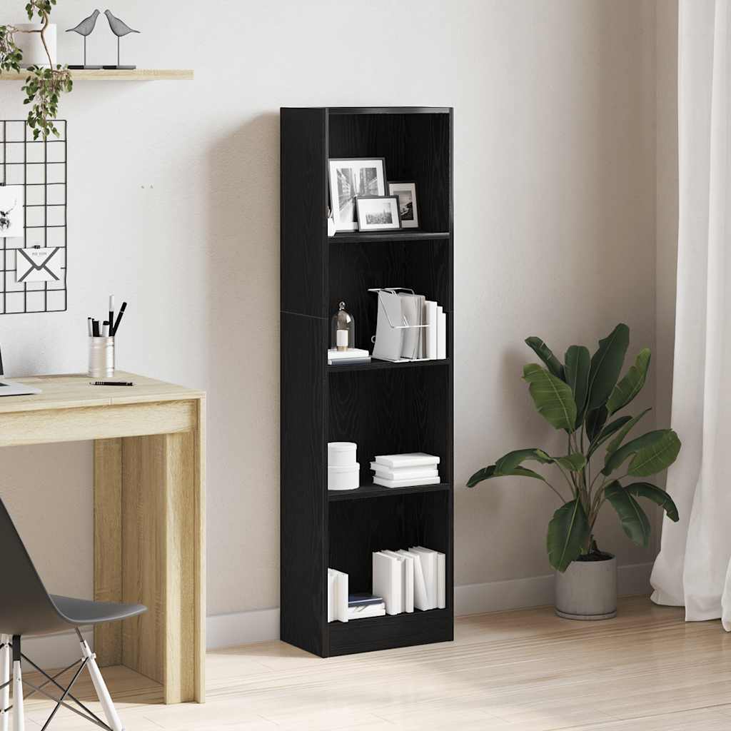 vidaXL Bücherregal Schwarz Eichen-Optik 40x24x143 cm Holzwerkstoff