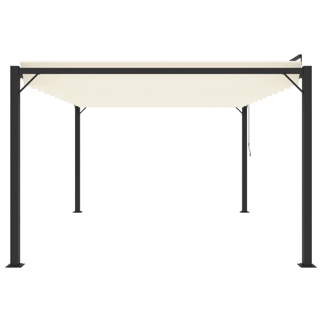 vidaXL Pergola mit Lamellendach 3x4 m Creme Stoff und Aluminium - Image 4