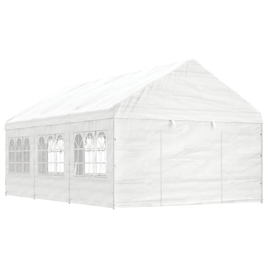 vidaXL Pavillon mit Dach Weiß 6,69 x 4,08 x 3,22 m Polyethylen
