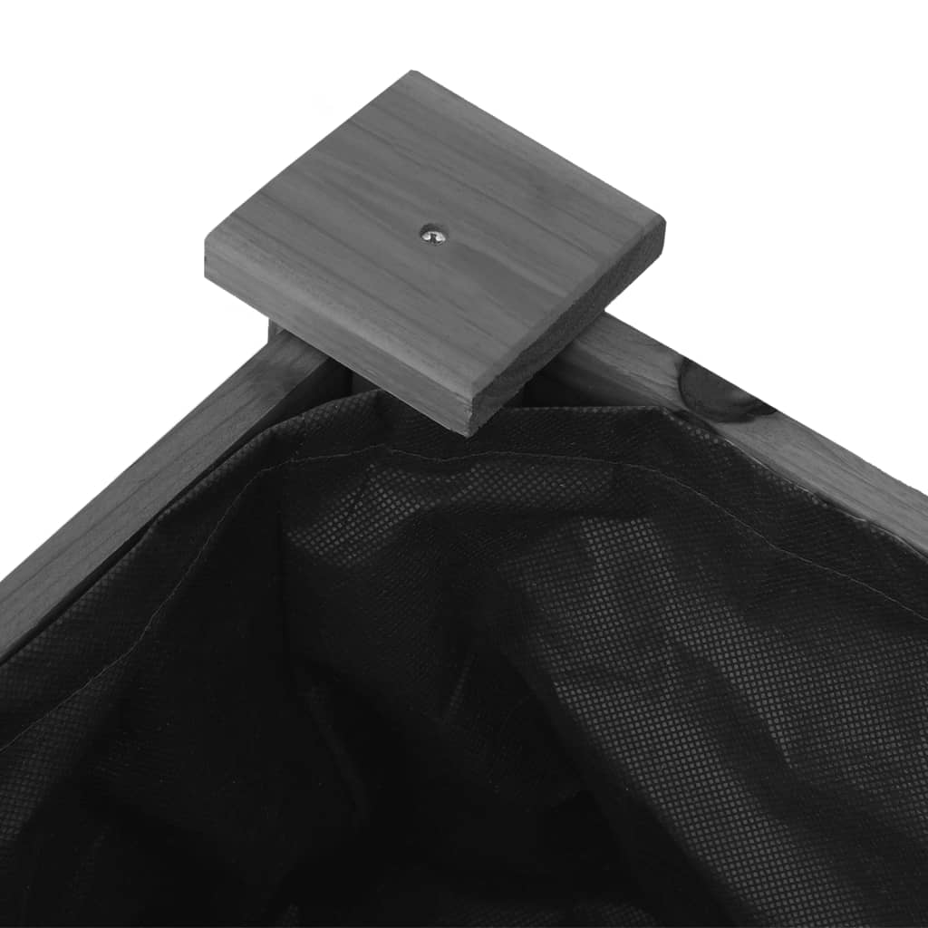 vidaXL Pflanzkübel mit Einsatz und Rollen Grau 71x37x80 cm Tannenholz - Image 5