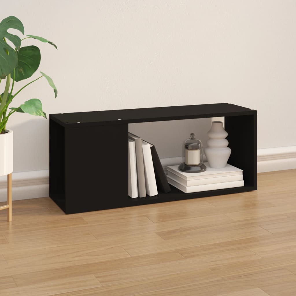 vidaXL TV-Schrank Schwarz 80x24x32 cm Holzwerkstoff - Image 3