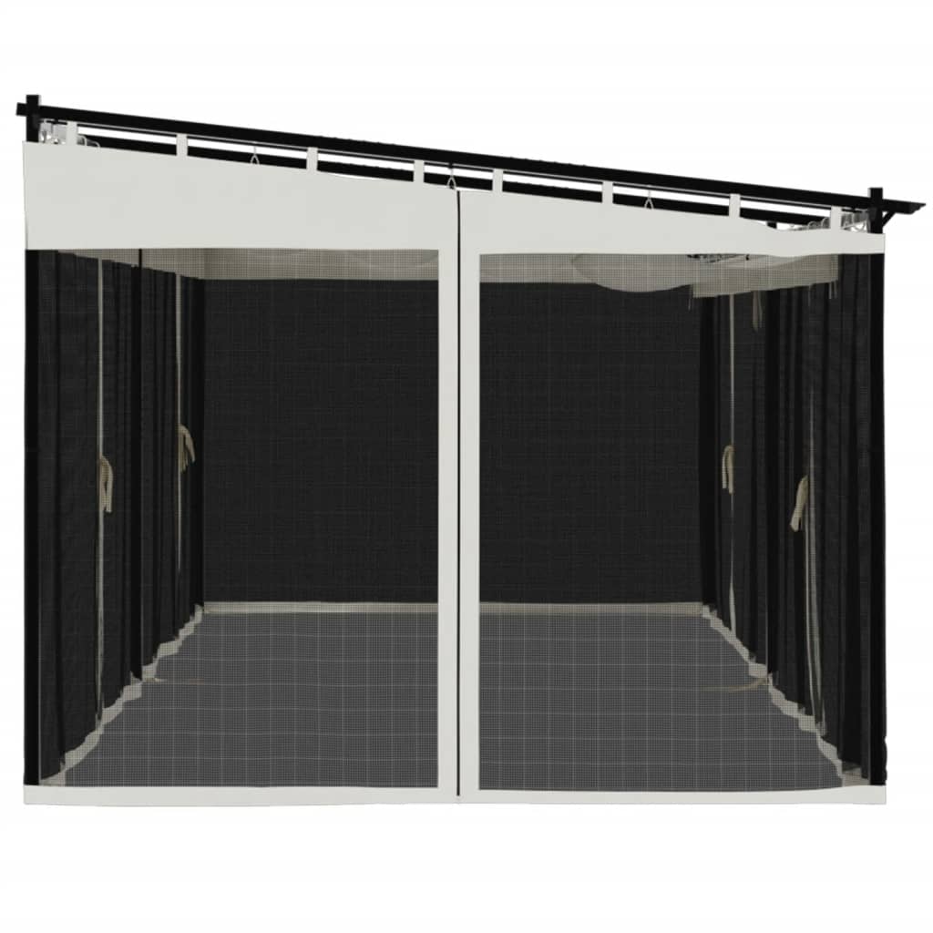 vidaXL Pavillon mit Netzwänden Creme 6x3 m Stahl - Image 5