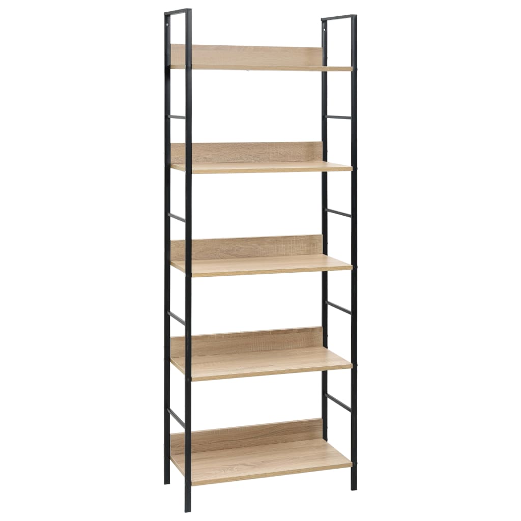 vidaXL Bücherregal 5 Regalböden Eiche 60x27,6x158,5 cm Holzwerkstoff