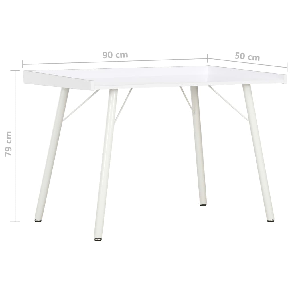 vidaXL Schreibtisch Weiß 90×50×79 cm - Image 6