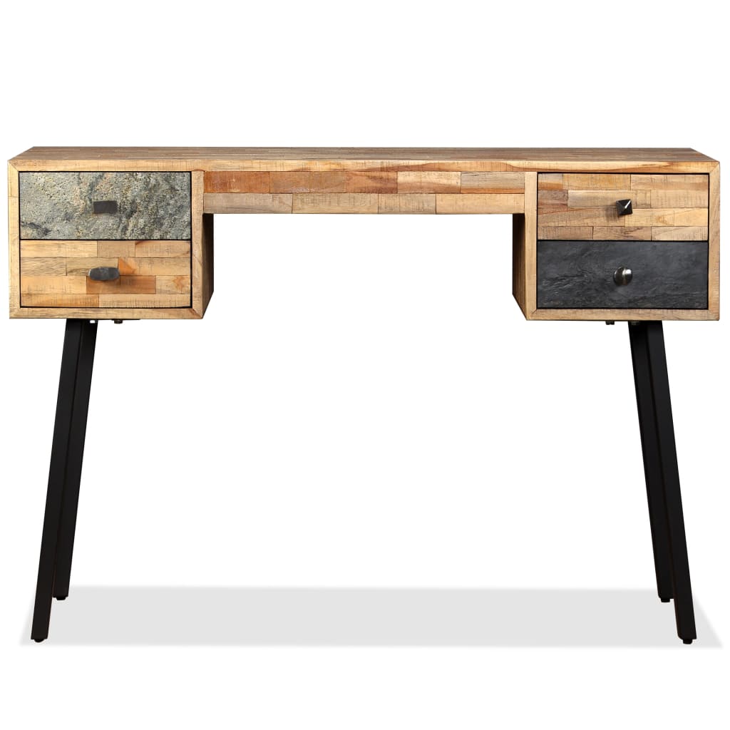 vidaXL Schreibtisch Wiederverwertetes Teak Massivholz 110 × 50 × 76 cm - Image 3