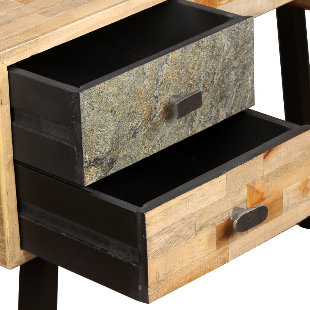 vidaXL Schreibtisch Wiederverwertetes Teak Massivholz 110 × 50 × 76 cm - Image 6
