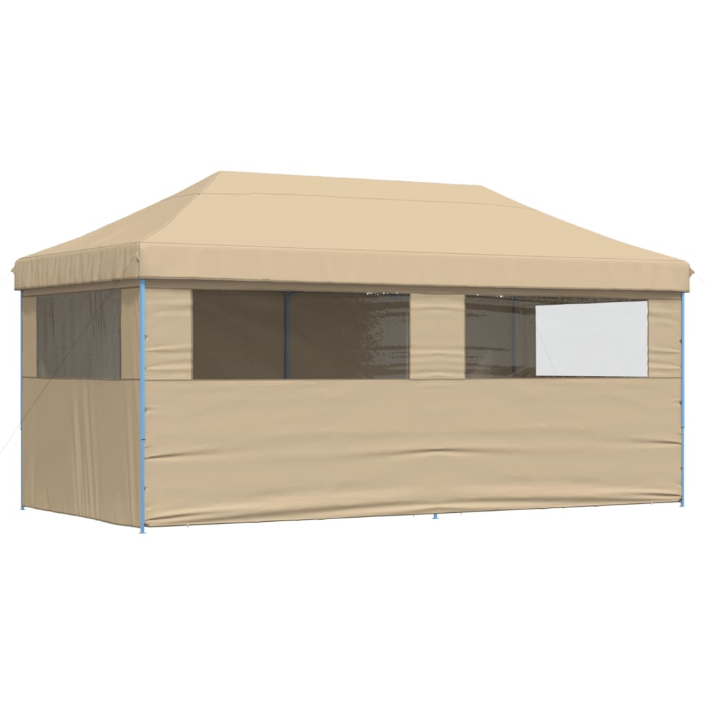 vidaXL Partyzelt Faltbar Pop-Up mit 4 Seitenteilen Beige - Image 5
