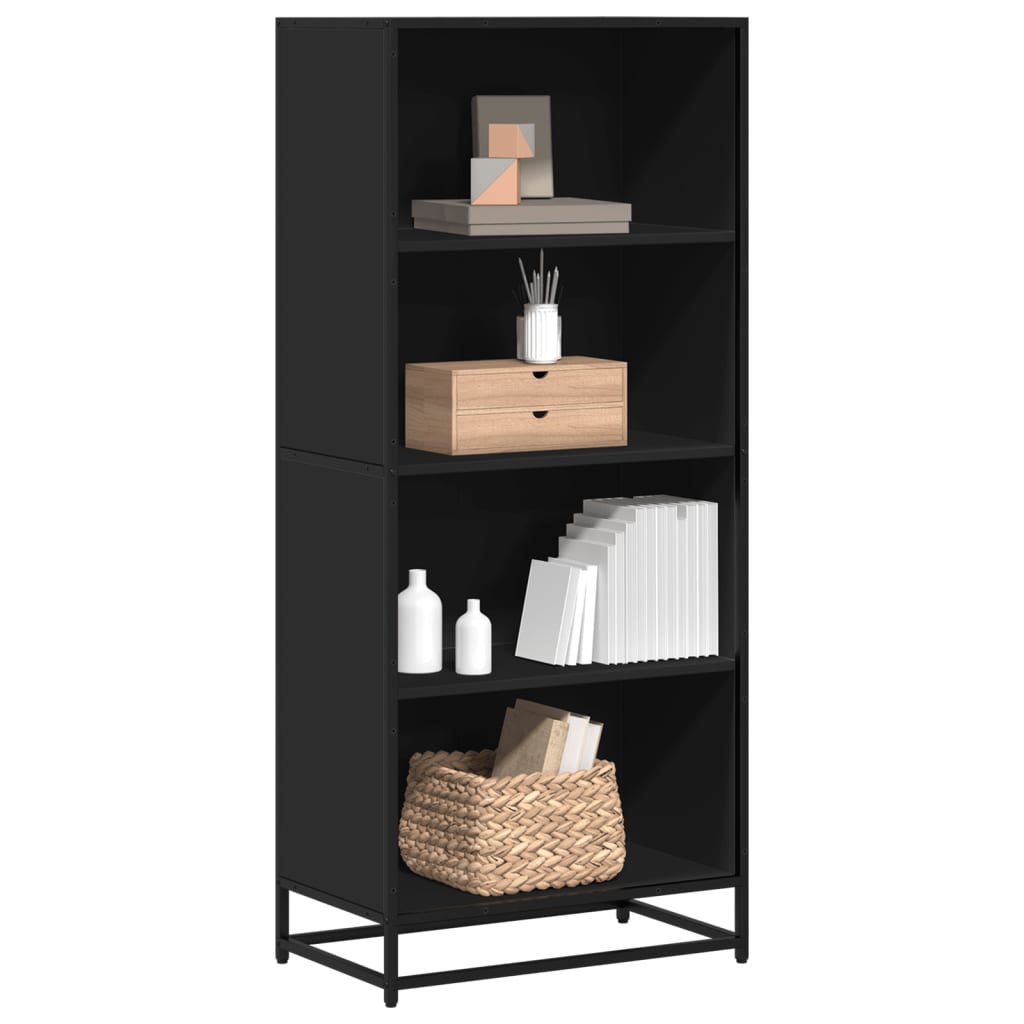 vidaXL Bücherregal Schwarz 60x35x139 cm Holzwerkstoff