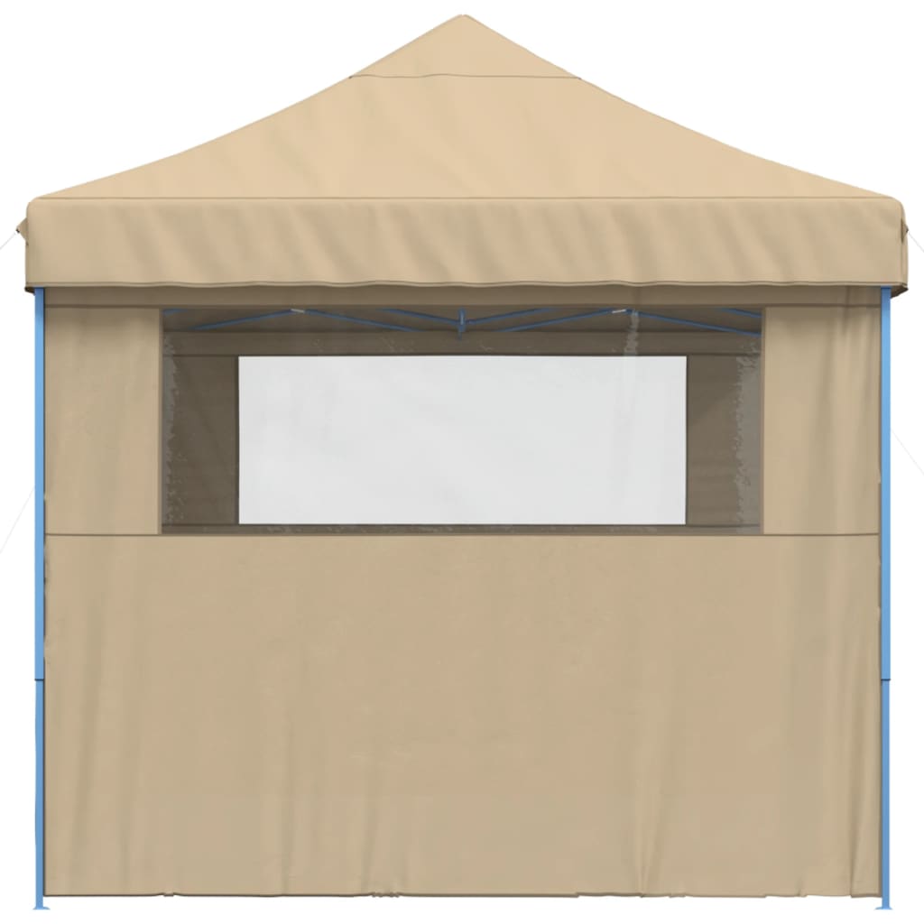 vidaXL Partyzelt Faltbar Pop-Up mit 3 Seitenteilen Beige - Image 4