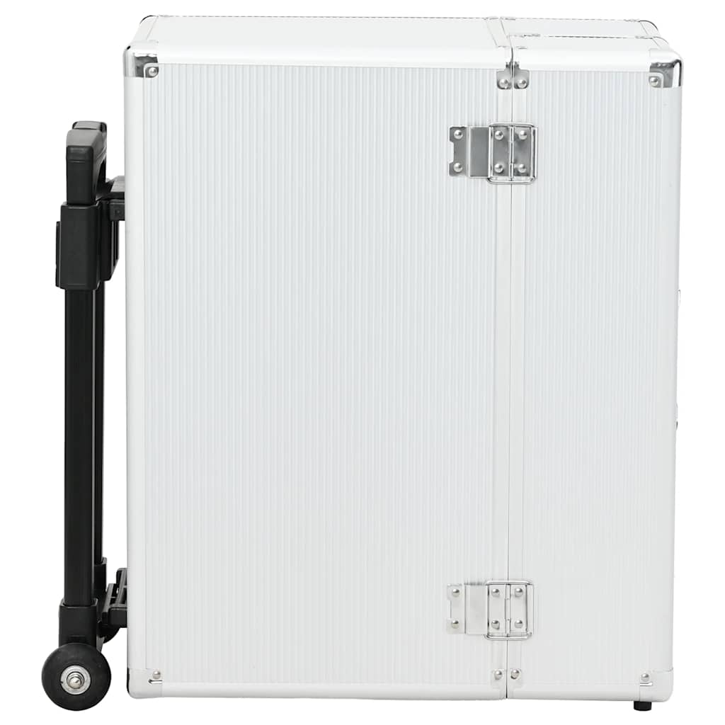 vidaXL Pilotenkoffer 47 x 39 x 27 cm Silbern Aluminium - Image 4