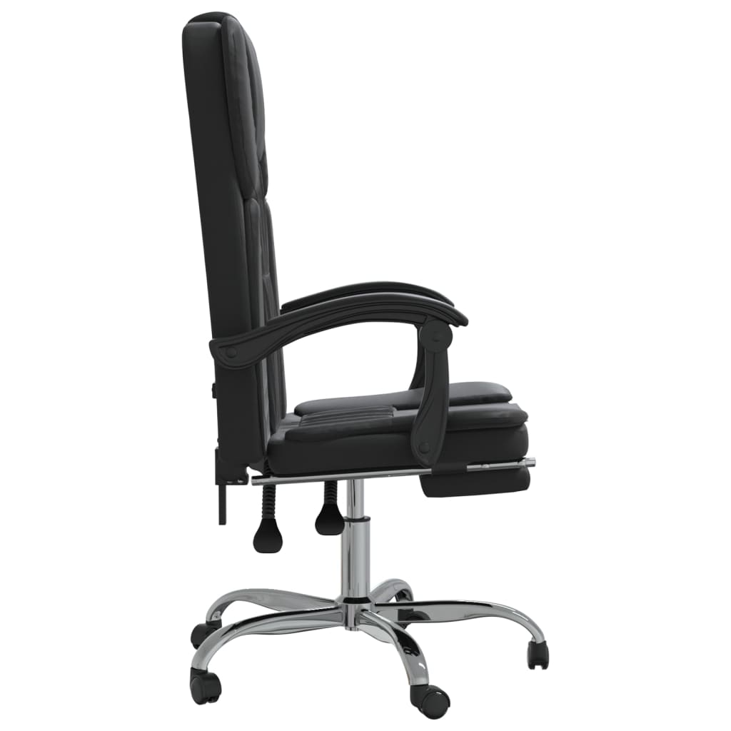 vidaXL Bürostuhl mit Liegefunktion Schwarz Kunstleder - Image 4