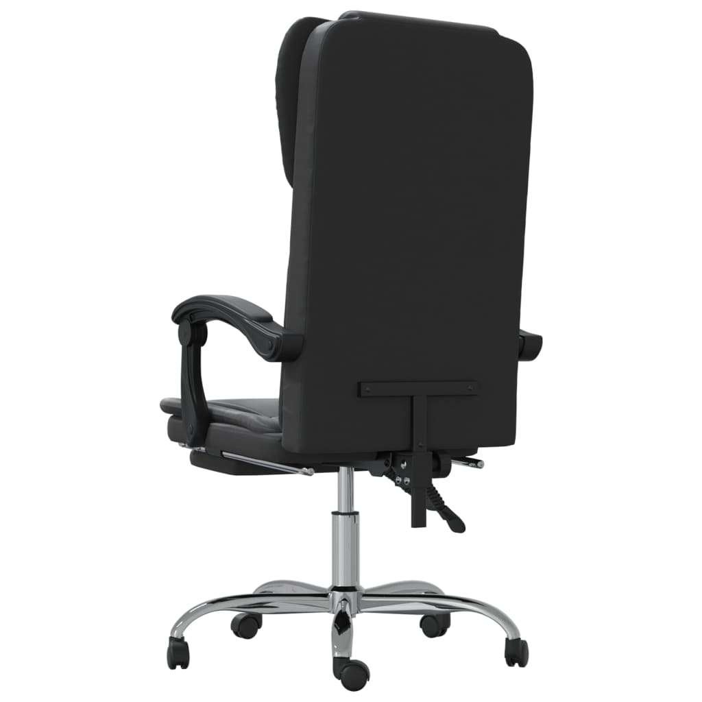 vidaXL Bürostuhl mit Liegefunktion Schwarz Kunstleder - Image 5