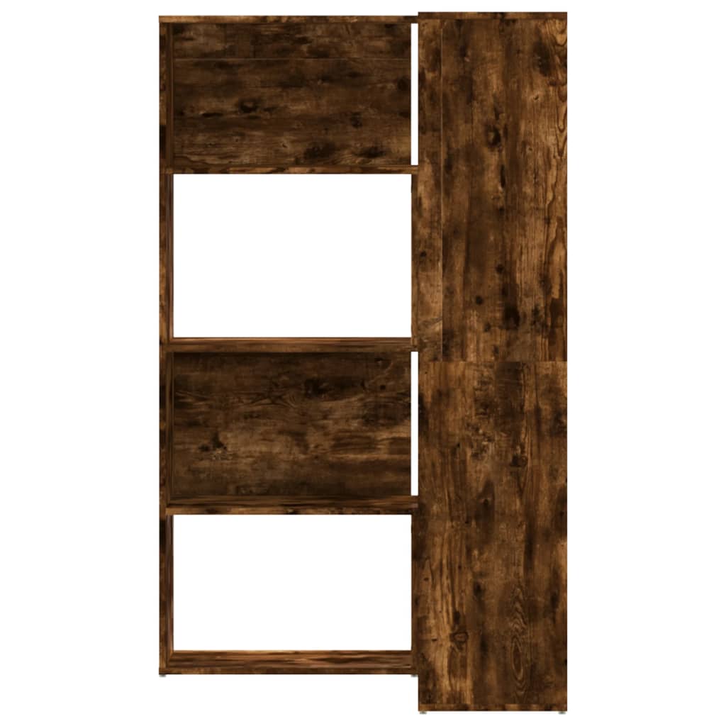 vidaXL Eck-Bücherregal 4 Etagen Räuchereiche 85x85x140cm Holzwerkstoff - Image 4
